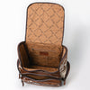 ADBG1787 American Darling Hand Tooled Floral Backpack Bag - Woven Saddle Blanket & Cowhide Western Bag