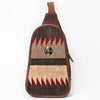 ADBG1788 American Darling Western Sling Bag - Handcrafted Woven Saddle Blanket Leather Crossbody