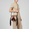 ADBG1790 American Darling Hand Tooled Floral Cross body Bag - Hand Woven Saddle Blanket Western Leather Purse