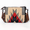ADBG1790 American Darling Hand Tooled Floral Cross body Bag - Hand Woven Saddle Blanket Western Leather Purse