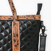 ADBG1793 American Darling Hand-Tooled Floral Tote Bag - Quilted Western Leather Handbag