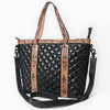 ADBG1793 American Darling Hand-Tooled Floral Tote Bag - Quilted Western Leather Handbag