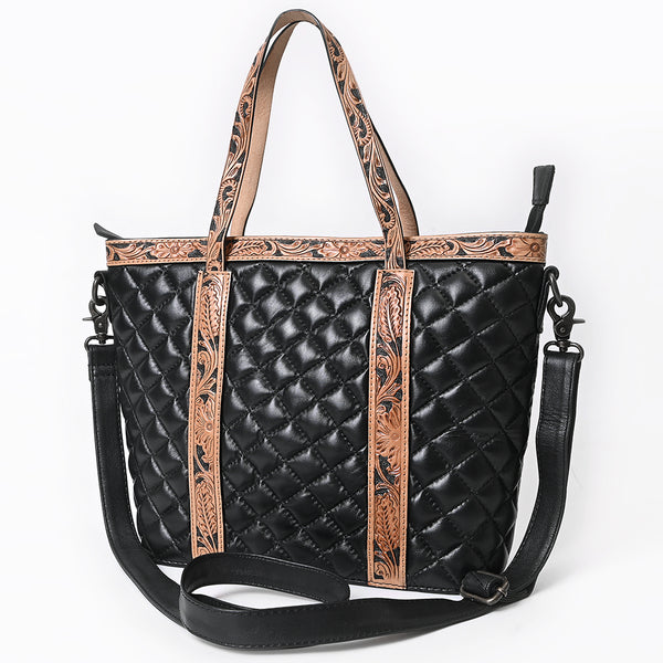 ADBG1793 American Darling Hand-Tooled Floral Tote Bag - Quilted Western Leather Handbag