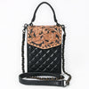 ADBG1794 American Darling Hand Tooled Floral Cell Phone Case - Quilted Western Leather Purse
