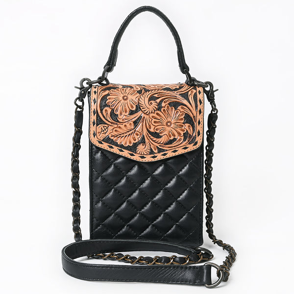 ADBG1794 American Darling Hand Tooled Floral Cell Phone Case - Quilted Western Leather Purse