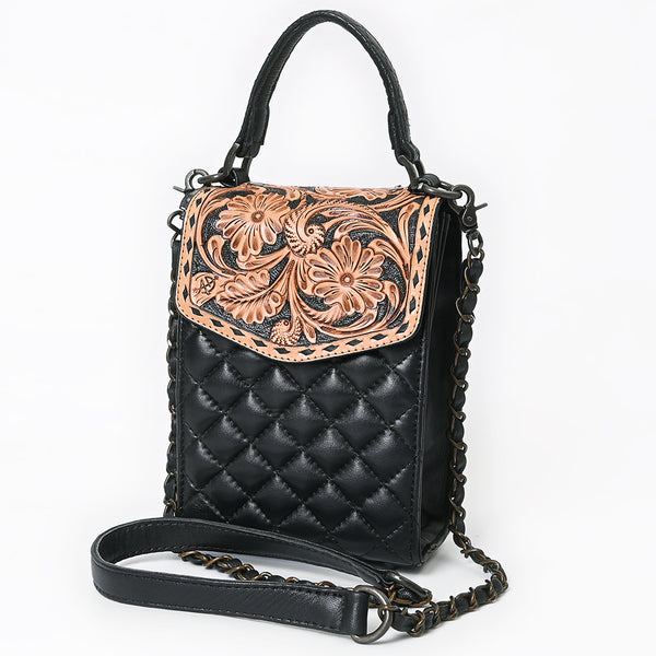 ADBG1794 American Darling Hand Tooled Floral Cell Phone Case - Quilted Western Leather Purse