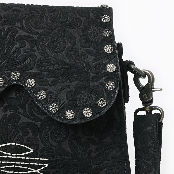 ADBG1797 American Darling Small Cross body Bag - Handcrafted Damascus Embossed Western Leather Purse