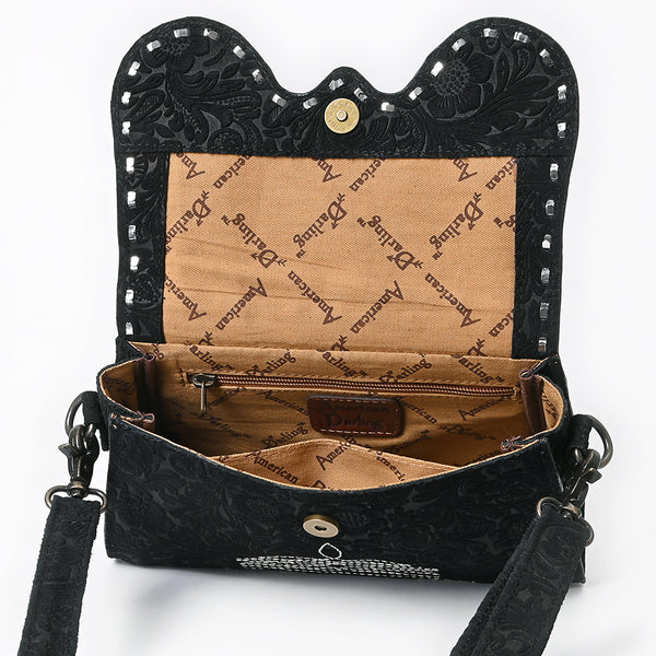 ADBG1797 American Darling Small Cross body Bag - Handcrafted Damascus Embossed Western Leather Purse