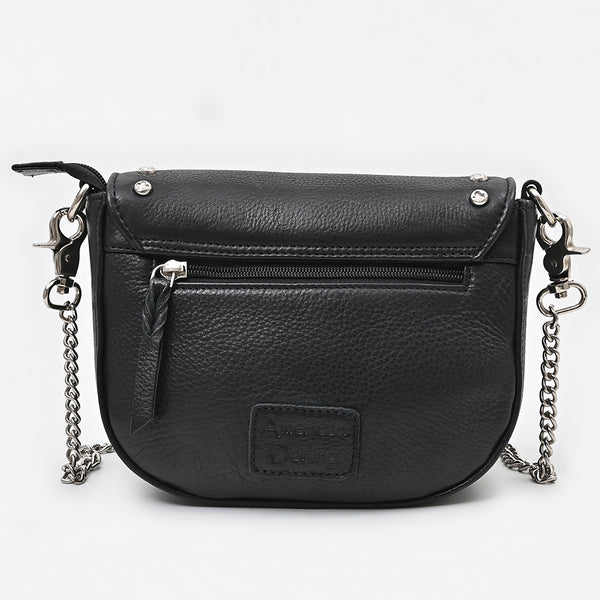 ADBGM749 American Darling Riveted Leather Small Cross body Bag with Western Fringes