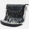 ADBGM749 American Darling Riveted Leather Small Cross body Bag with Western Fringes