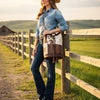 ADBGM754 Bucket Hand tooled Hair-On Genuine Western Leather Women Bag