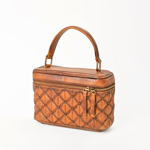ADBGM756 American Darling Quilted Genuine Leather Jewelery Case with Stitched Detail