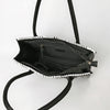 ADBGM761 Western Embroidered Tote - Black Leather Bag with White Stitching, Studs & Concho Accent