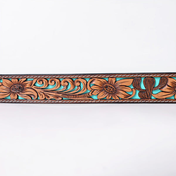 ADBLF354 Beautifully Hand Tooled Genuine American Leather Belt Men and Women