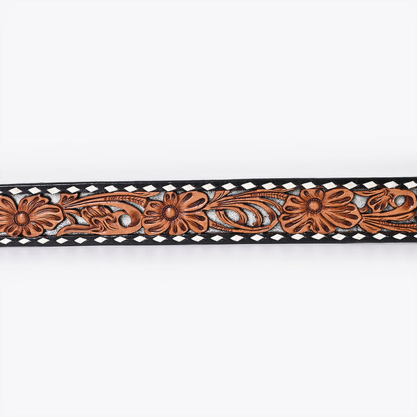 ADBLF357 Beautifully Hand Tooled Genuine American Leather Belt Men and Women
