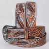 ADBLF358 Beautifully Hand Tooled Genuine American Leather Belt Men and Women
