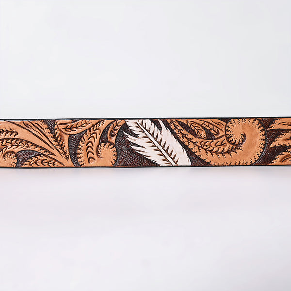 ADBLF359 Beautifully Hand Tooled Genuine American Leather Belt Men and Women