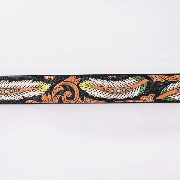 ADBLF367 Beautifully Hand Tooled Genuine American Leather Belt Men and Women