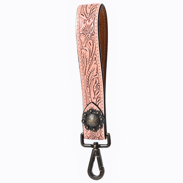 ADKR217DHand Tooled Genuine Leather Wristlet Key Ring