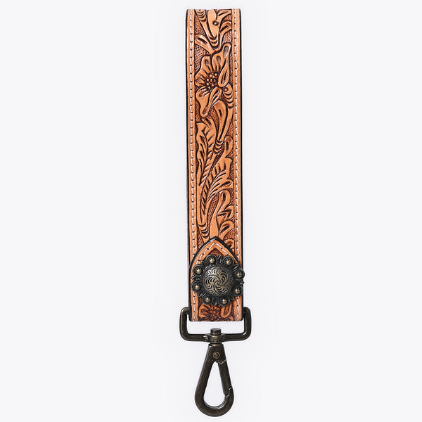 ADKR217IHand Tooled Genuine Leather Wristlet Key Ring