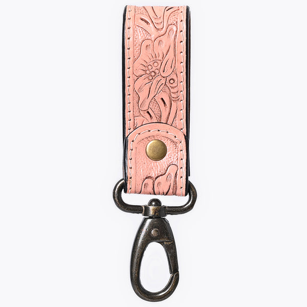 ADKR218AHand Tooled Genuine Leather Wristlet Key Ring