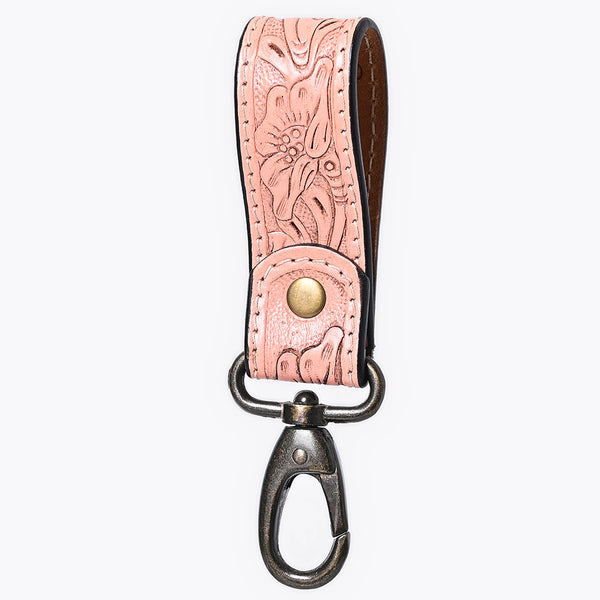 ADKR218AHand Tooled Genuine Leather Wristlet Key Ring