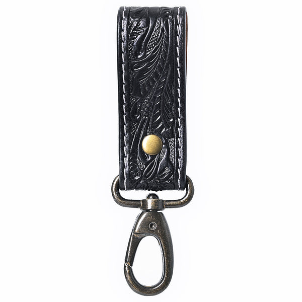 ADKR218CHand Tooled Genuine Leather Wristlet Key Ring