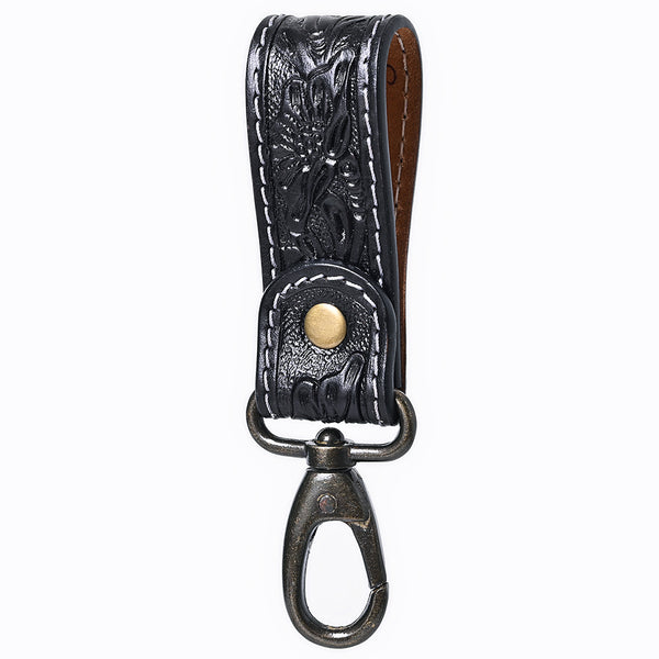 ADKR218CHand Tooled Genuine Leather Wristlet Key Ring