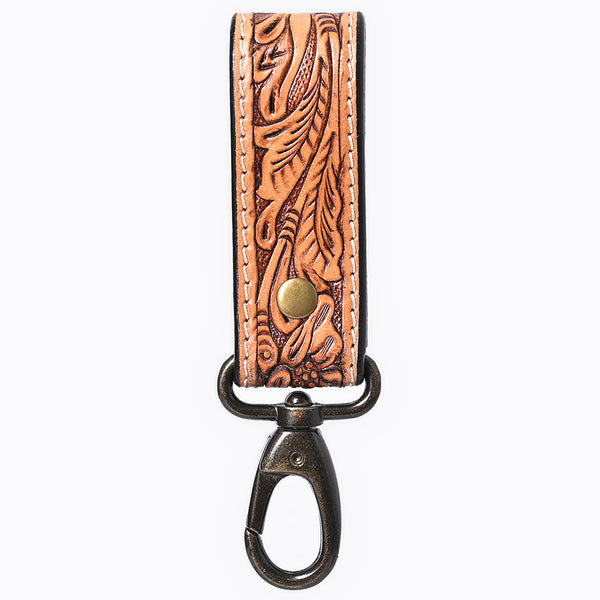 ADKR218GHand Tooled Genuine Leather Wristlet Key Ring