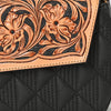 ADBGA856 American Darling Quilted Leather Crossbody Bag-Tooled Floral Flap with Western Strap