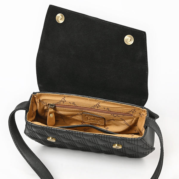 ADBGA856 American Darling Quilted Leather Crossbody Bag-Tooled Floral Flap with Western Strap