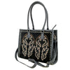ADBG1744 American Darling Western Tote Bag in Boot Stitched Genuine Suede and Full Grain Leather