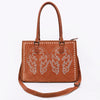 ADBG1744 American Darling Western Tote Bag in Boot Stitched Genuine Suede and Full Grain Leather