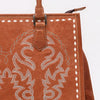 ADBG1744 American Darling Western Tote Bag in Boot Stitched Genuine Suede and Full Grain Leather
