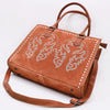 ADBG1744 American Darling Western Tote Bag in Boot Stitched Genuine Suede and Full Grain Leather