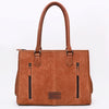 ADBG1744 American Darling Western Tote Bag in Boot Stitched Genuine Suede and Full Grain Leather