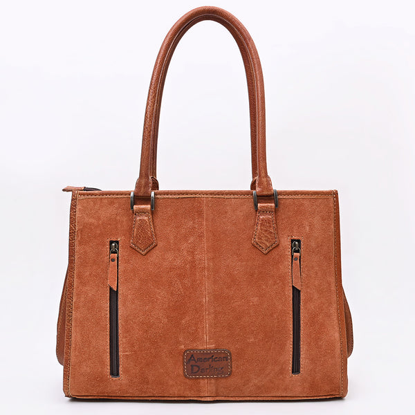 ADBG1744 American Darling Western Tote Bag in Boot Stitched Genuine Suede and Full Grain Leather
