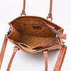ADBG1744 American Darling Western Tote Bag in Boot Stitched Genuine Suede and Full Grain Leather