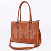 ADBG1744 American Darling Western Tote Bag in Boot Stitched Genuine Suede and Full Grain Leather