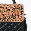 ADBG1798 American Darling Hand Tooled Floral Quilted Leather Messenger Bag