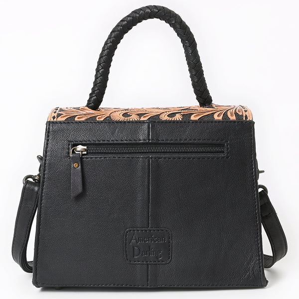 ADBG1798 American Darling Hand Tooled Floral Quilted Leather Messenger Bag
