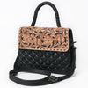 ADBG1798 American Darling Hand Tooled Floral Quilted Leather Messenger Bag