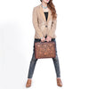 ADBG1801 American Darling Hand Tooled Floral Carved Leather Western Briefcase Bag