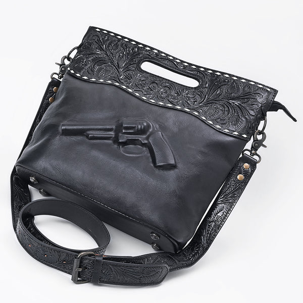 ADBG1804 American Darling Hand Tooled Floral Carved Leather Western Clutch Bag