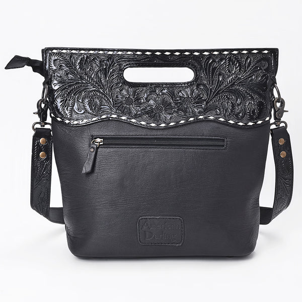 ADBG1804 American Darling Hand Tooled Floral Carved Leather Western Clutch Bag