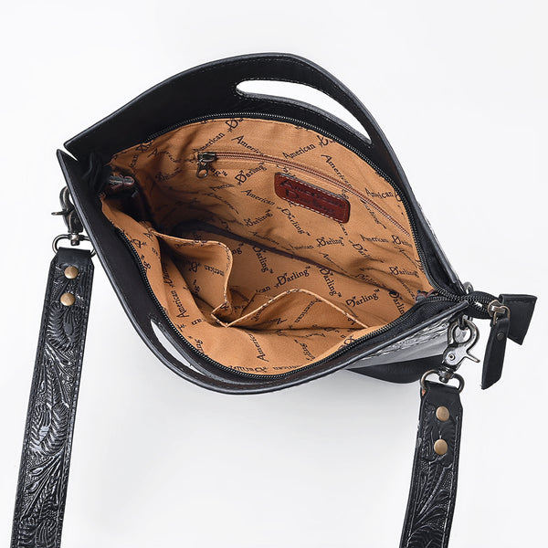 ADBG1804 American Darling Hand Tooled Floral Carved Leather Western Clutch Bag