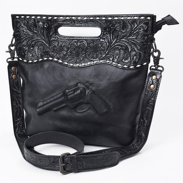ADBG1804 American Darling Hand Tooled Floral Carved Leather Western Clutch Bag