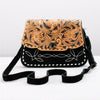 ADBG1805 American Darling Hand Tooled Floral & Genuine Suede Western Cross body Bag