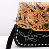 ADBG1805 American Darling Hand Tooled Floral & Genuine Suede Western Cross body Bag