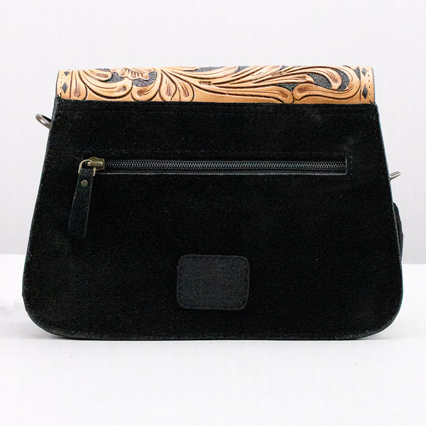 ADBG1805 American Darling Hand Tooled Floral & Genuine Suede Western Cross body Bag